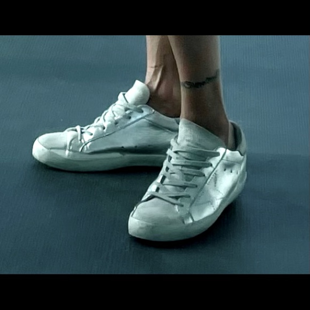 Golden Goose Silver Athletic Shoes